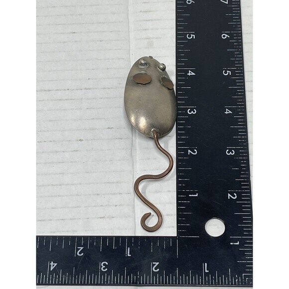 Unique Handcrafted Vintage Silverware Spoon Mouse Brooch Pin Flatware Handmade - Picture 3 of 4